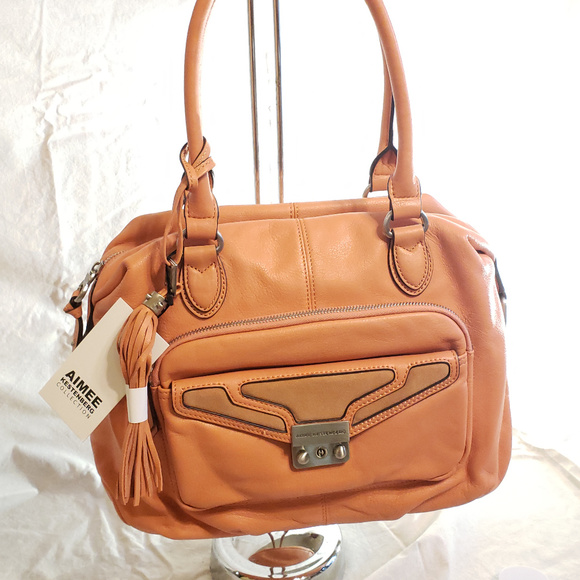 NWT Aimee Kestenberg Leather Sarah Satchel - Picture 1 of 8